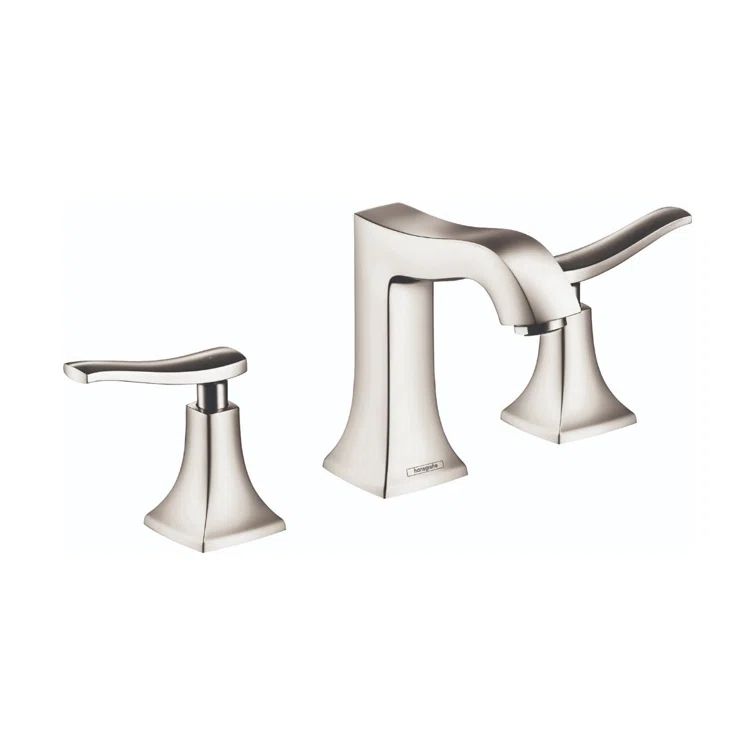 Polished Nickel Modern Widespread Bathroom Faucet Set
