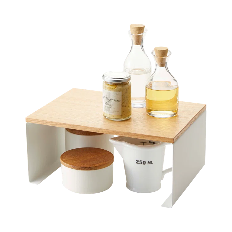 Tosca White Wood-Top Stackable Kitchen Rack