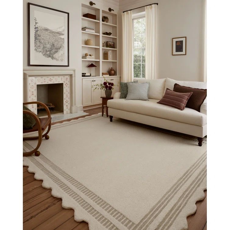 Ivory and Grey Hand-Tufted Wool Runner Rug