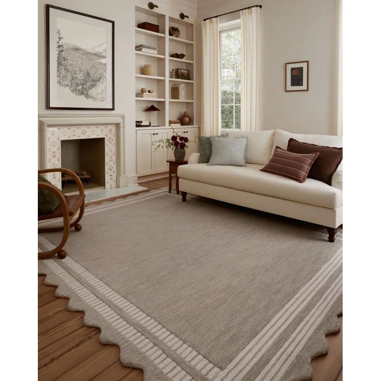 Fog Ivory Square Hand-Tufted Wool Area Rug