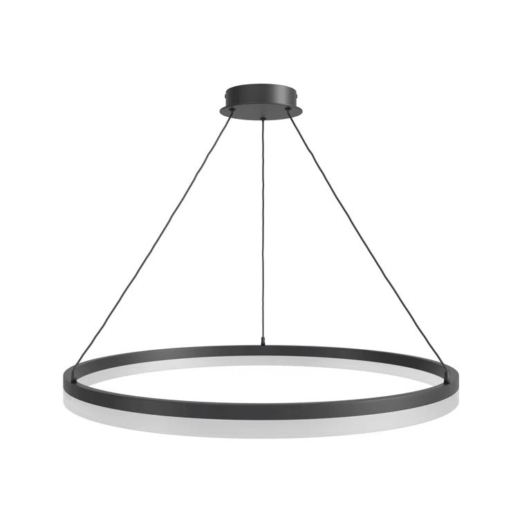 Black Aluminum 31-Inch Circular LED Pendant Light