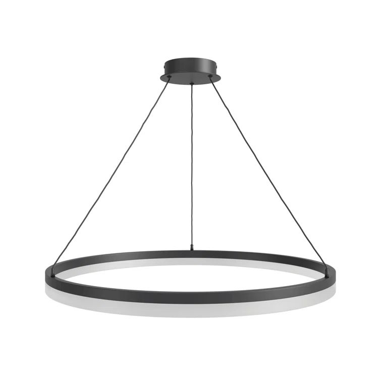 Circa Black Chrome 39.4" LED Glass Pendant Light