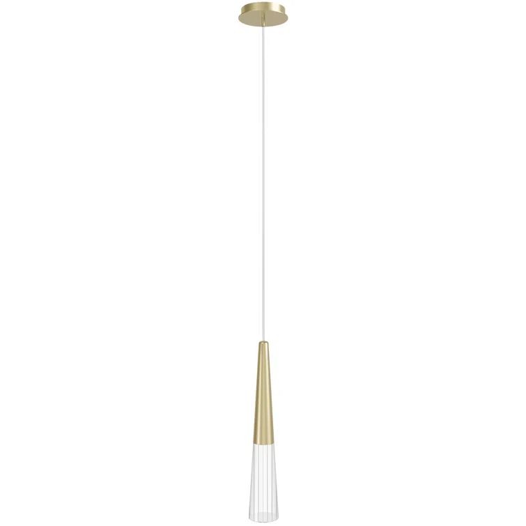Brushed Brass and Crystal Mini Pendant Light