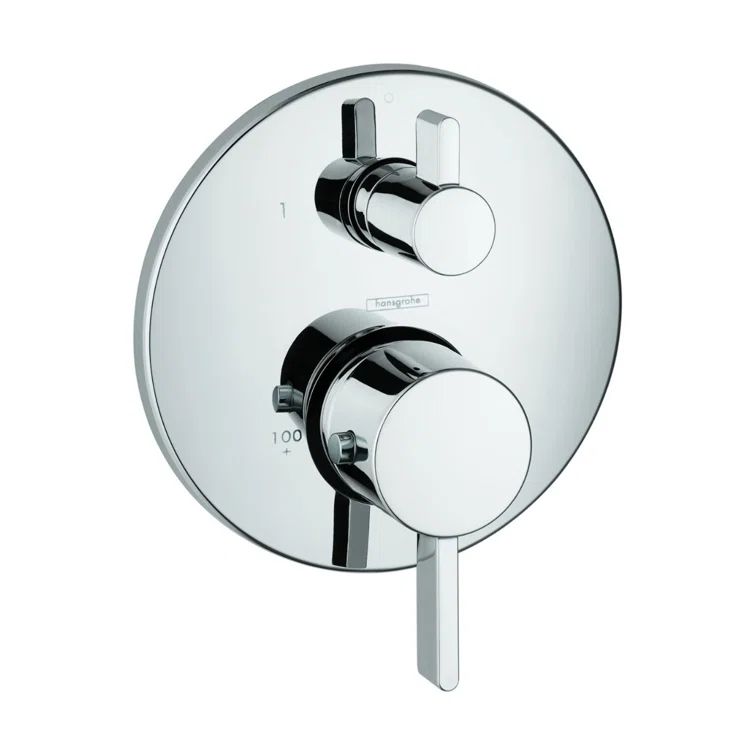 Chrome Thermostatic Shower Trim with Lever Handle