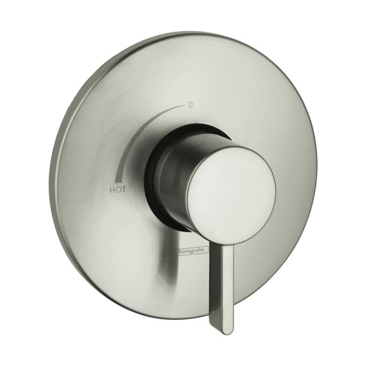 Brushed Nickel Modern Wall-Mounted Shower Lever Trim