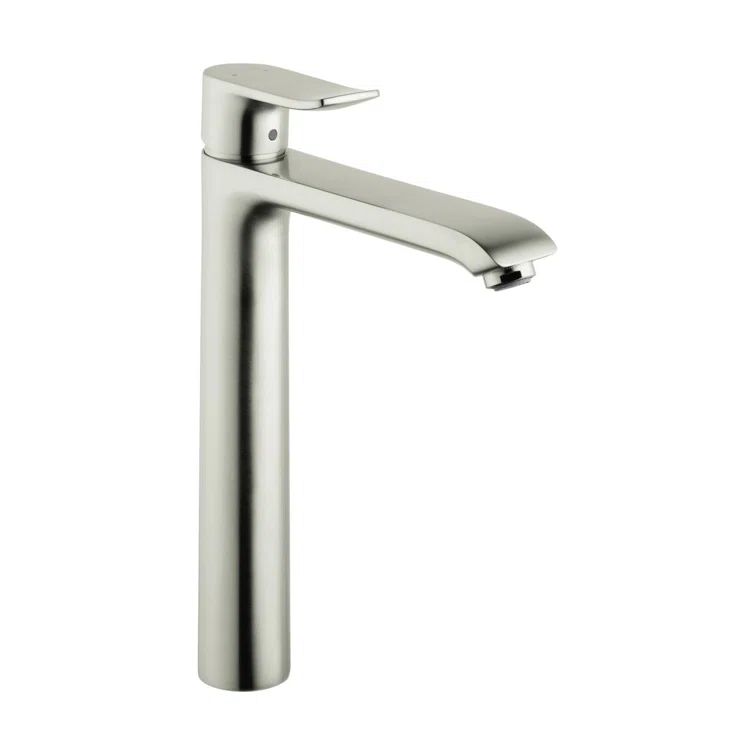 EcoLux Brushed Nickel Single Hole Vessel Faucet with Metal Handle