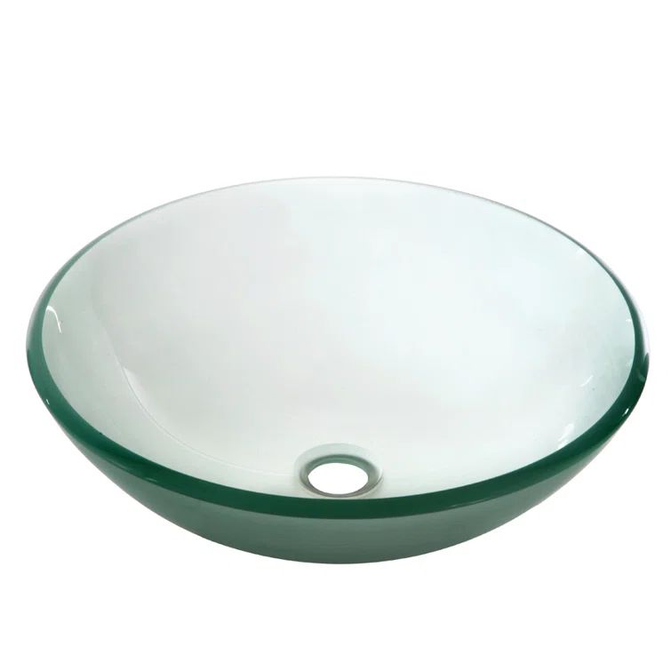 Elegant Frosted Glass Round Vessel Bathroom Sink