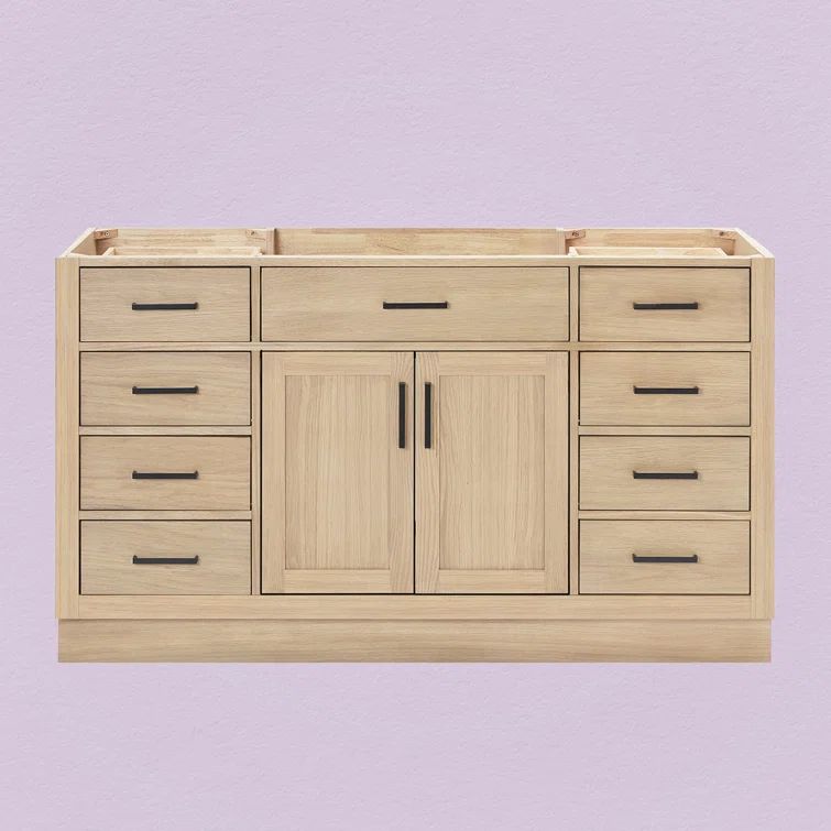 Hepburn 60" Light Oak Freestanding Bathroom Vanity Base