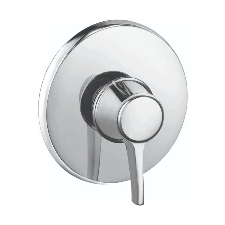 Polished Nickel Modern Wall-Mounted Shower Trim with Lever