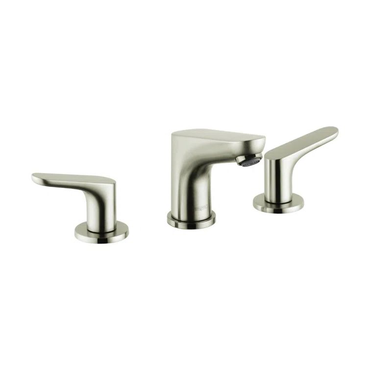 Brushed Nickel Modern Widespread Bathroom Faucet with Drain Assembly