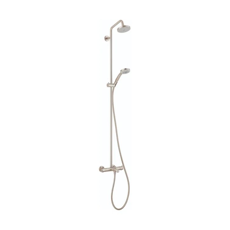 Brushed Nickel Adjustable Height Multi-Head Shower System