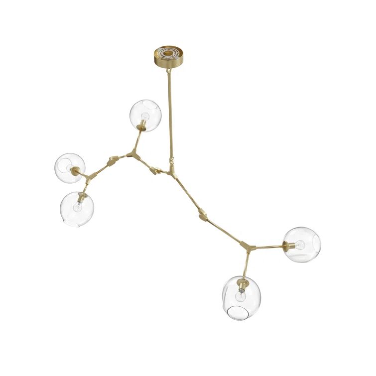 Fairfax Adjustable Arm Sputnik Chandelier in Brushed Brass
