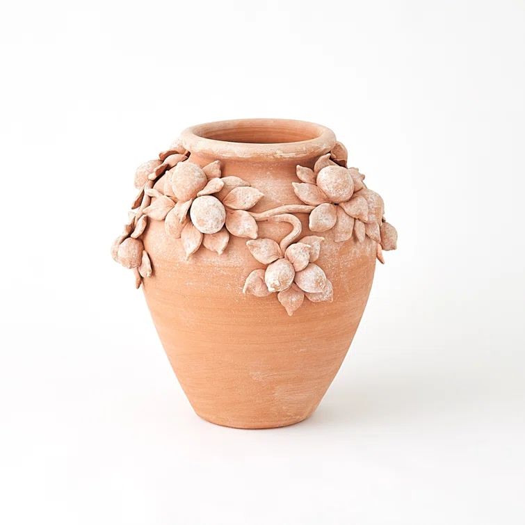 Handcrafted Italian Terracotta Decorative Table Urn