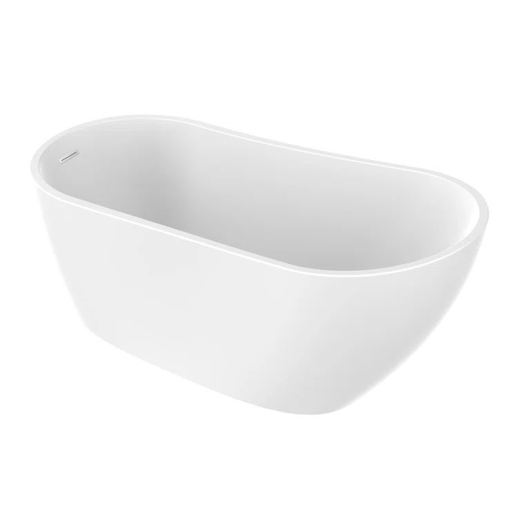 Luxurious 67" White Acrylic Freestanding Bathtub