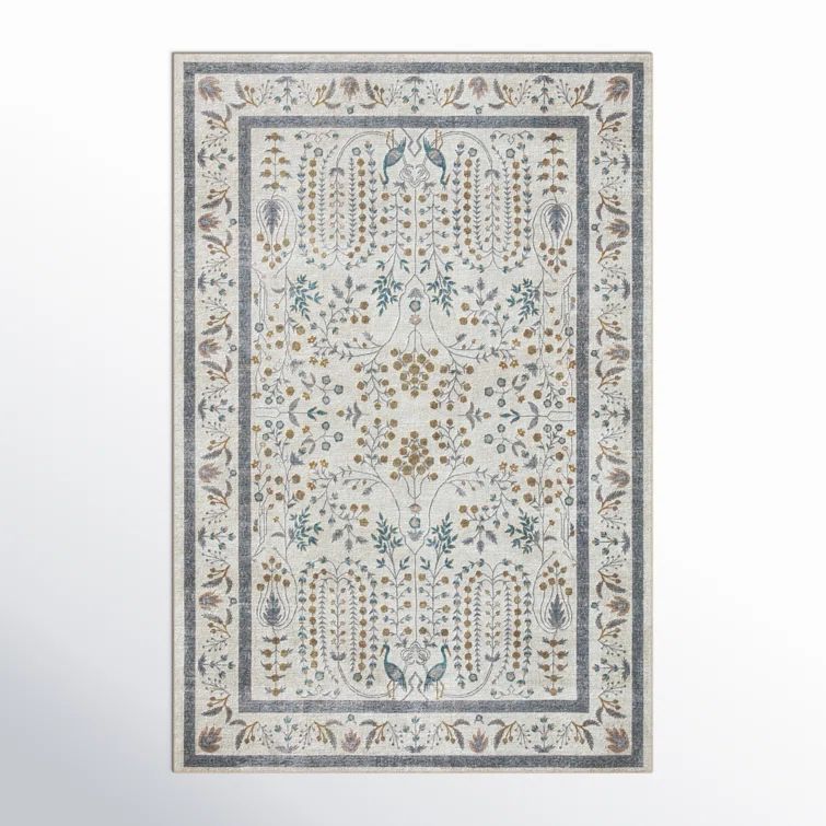 Wisteria Cream Flat Woven Synthetic Area Rug 5'-0" x 7'-6"