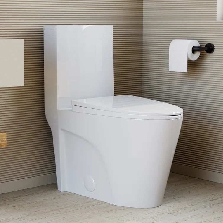 Matte White One-Piece Elongated Dual-Flush Toilet