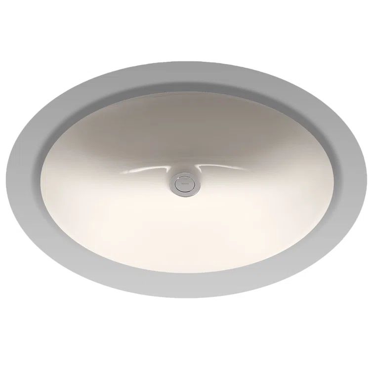 Sedona Beige Oval Ceramic Undermount Bathroom Sink