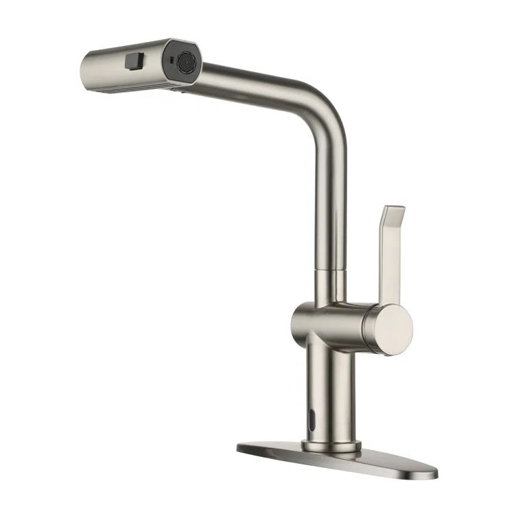 Brushed Nickel Touchless Motion Sensor Pull-out Kitchen Faucet