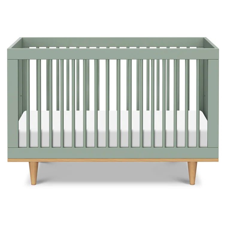 Light Sage and Honey Pine 3-in-1 Convertible Crib