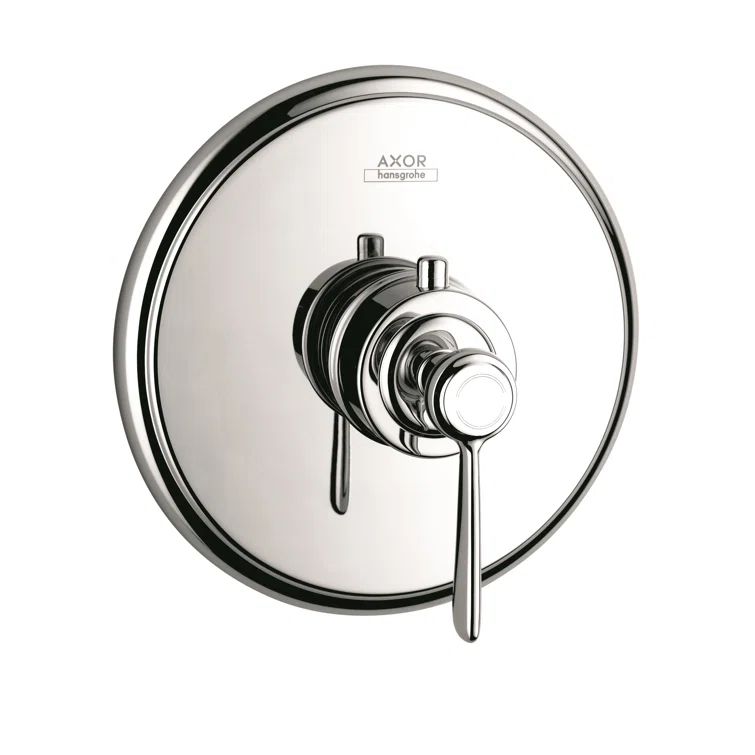Modern Polished Nickel Wall-Mounted Shower Trim with Lever Handle