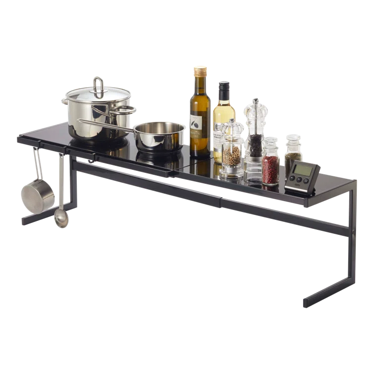 Modern Black Steel Expandable Kitchen Support Rack - Large