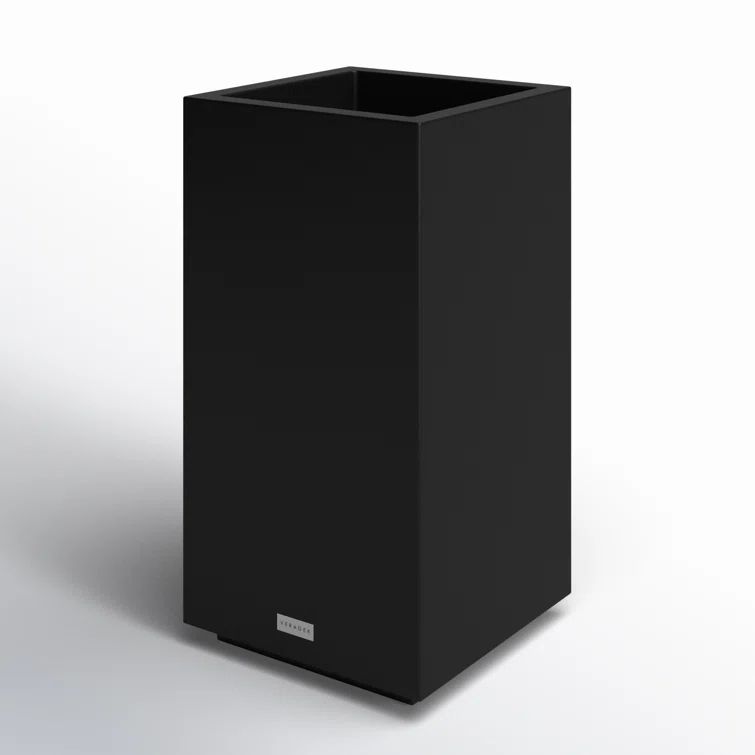 Black Recycled Plastic 26" Outdoor Pedestal Planter