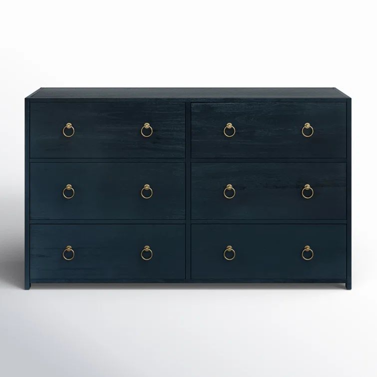 Elin Glam Navy Double Dresser with Dovetail Drawers