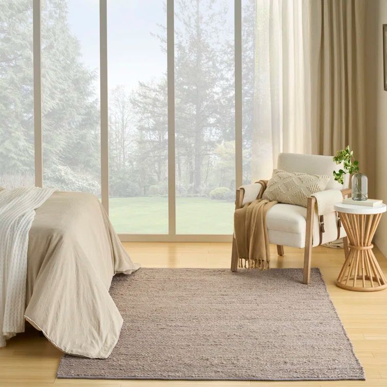 Handmade Gray and Natural Jute 5' x 7' Reversible Rug