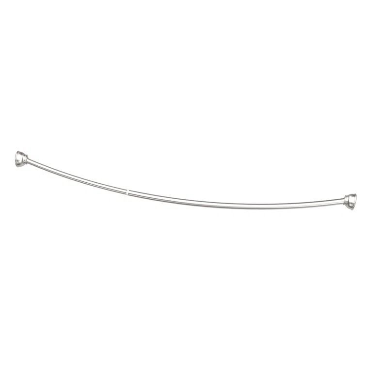 Satin Nickel Adjustable Curved Wall Mounted Shower Rod