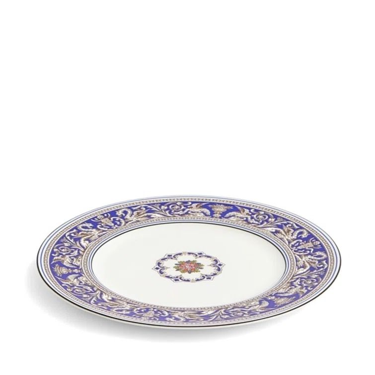 Blue and White Handcrafted Porcelain Dinner Plate