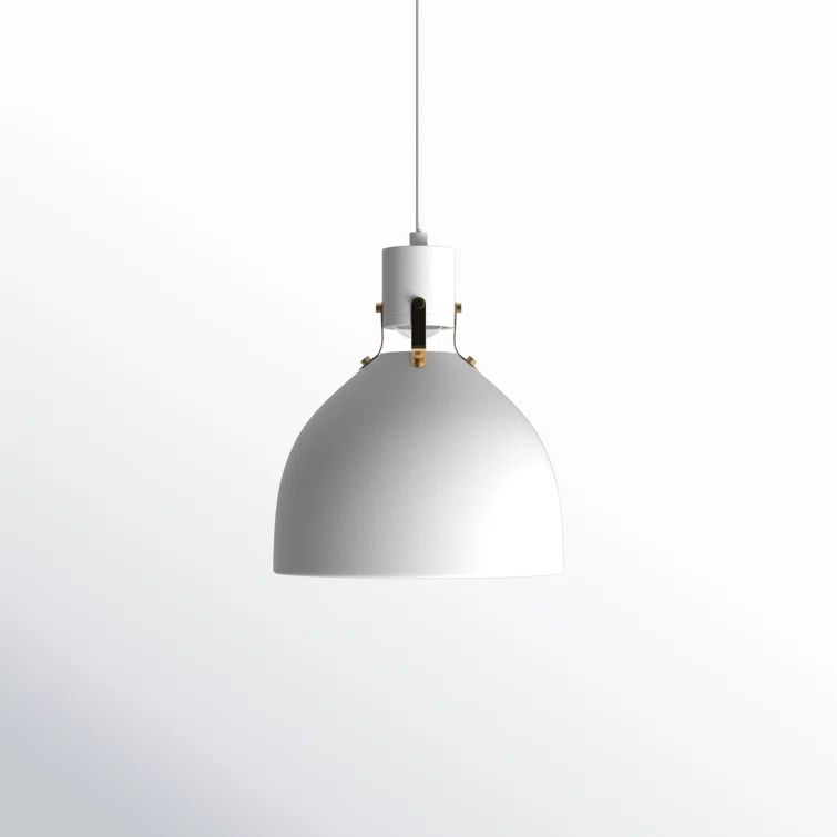 Flat White Steel LED Indoor/Outdoor Pendant Light