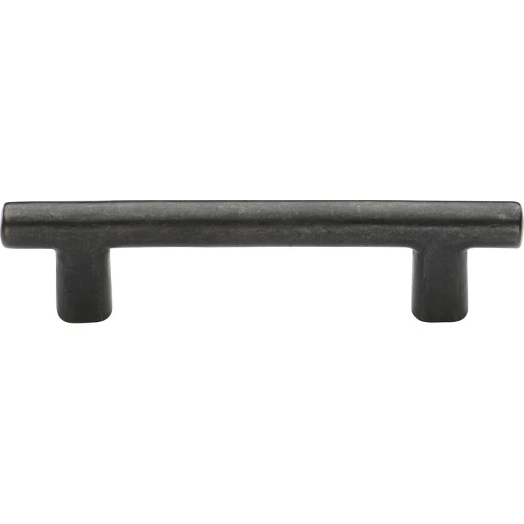 Dark Bronze Distressed Metal Bar Pull with Mounting Hardware