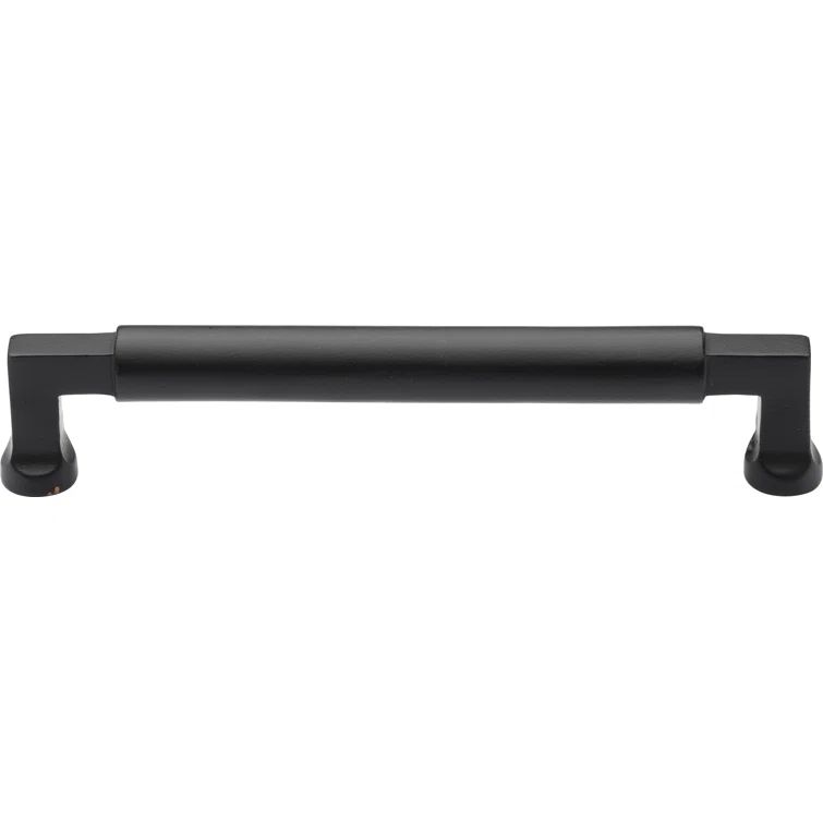 Modern Black Brass Cabinet Pull with Mounting Hardware