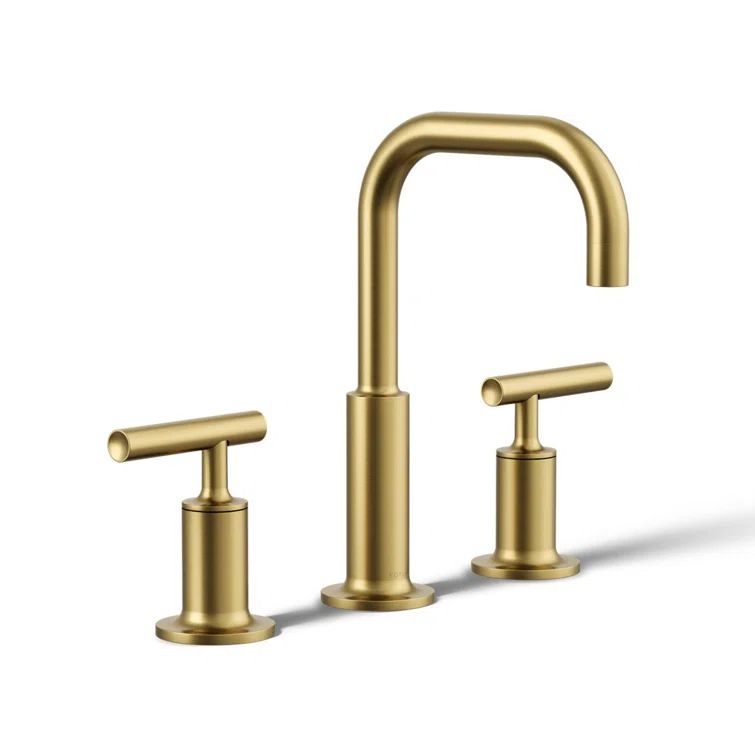 Vibrant Brushed Moderne Brass Widespread Bathroom Faucet