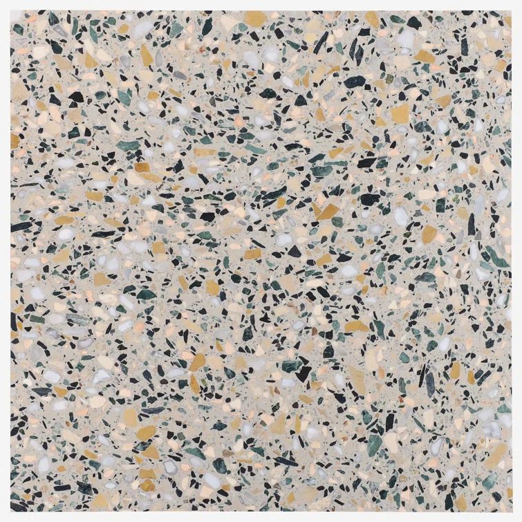 Cava Terra 24x24 Honed Marble Terrazzo Floor and Wall Tile