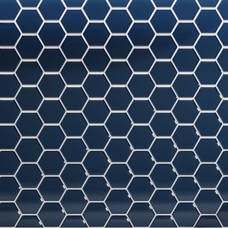 Deep Blue Gloss 11x12 Glass Honeycomb Mosaic Tile