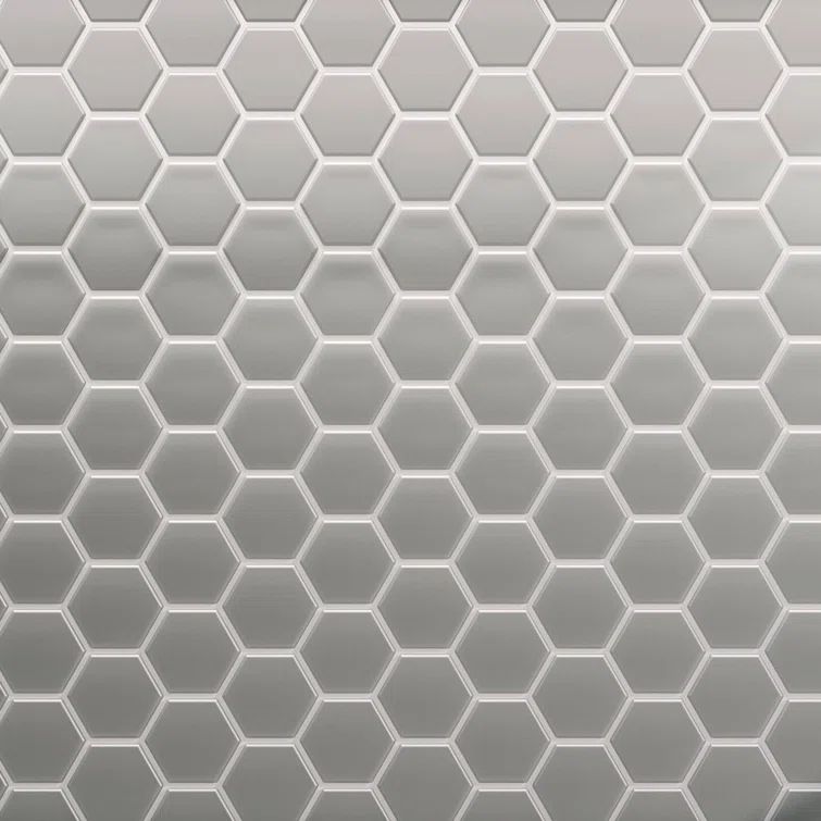 Marsh Matte Gray Glass Honeycomb Mosaic Tile 11x12