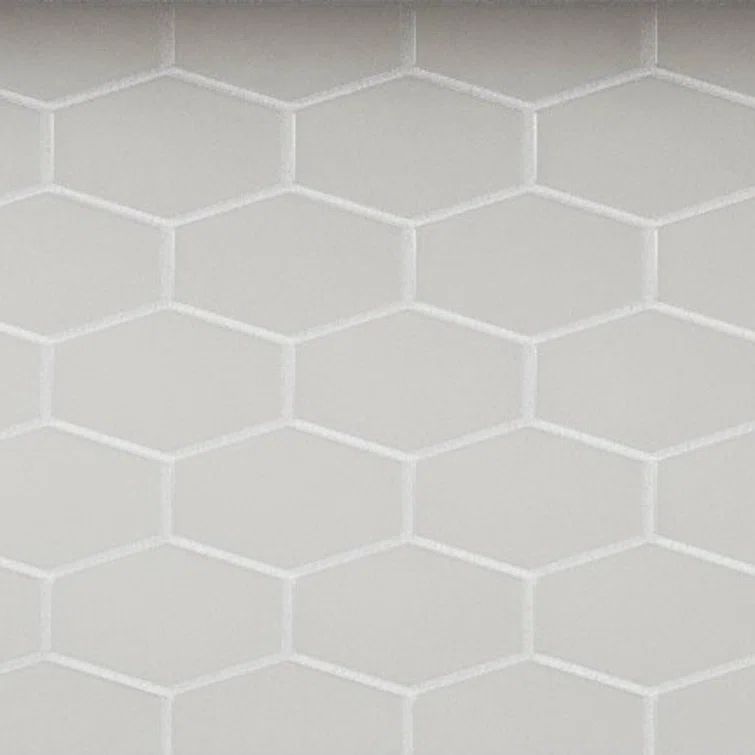 Misty Gray Matte Glass Honeycomb Mosaic Tile 11x11