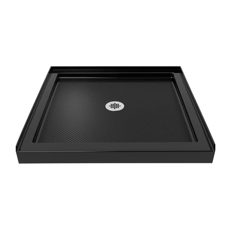 SlimLine 36'' Black Rectangular Shower Base with Center Drain