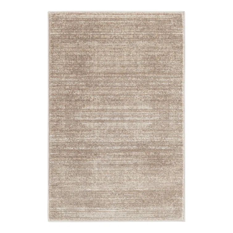 Brown Synthetic Rectangular Easy Care Indoor Rug