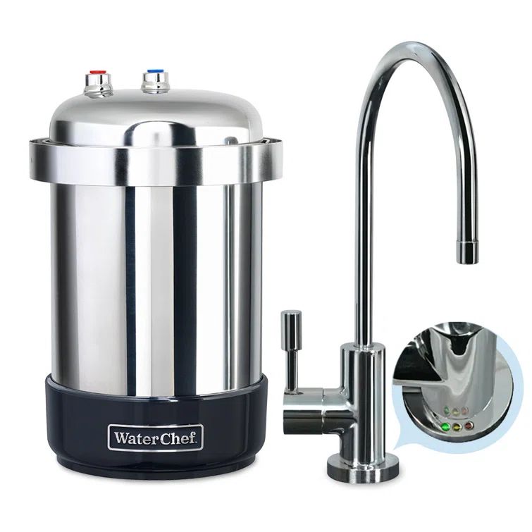 WaterChef U9000 Stainless Steel Under-Sink Water Filtration System with Intelligent Monitor