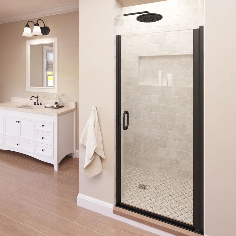 Basco Infinity 33" W x 72" H Semi-Frameless Shower Door INFN00A3372XPOR