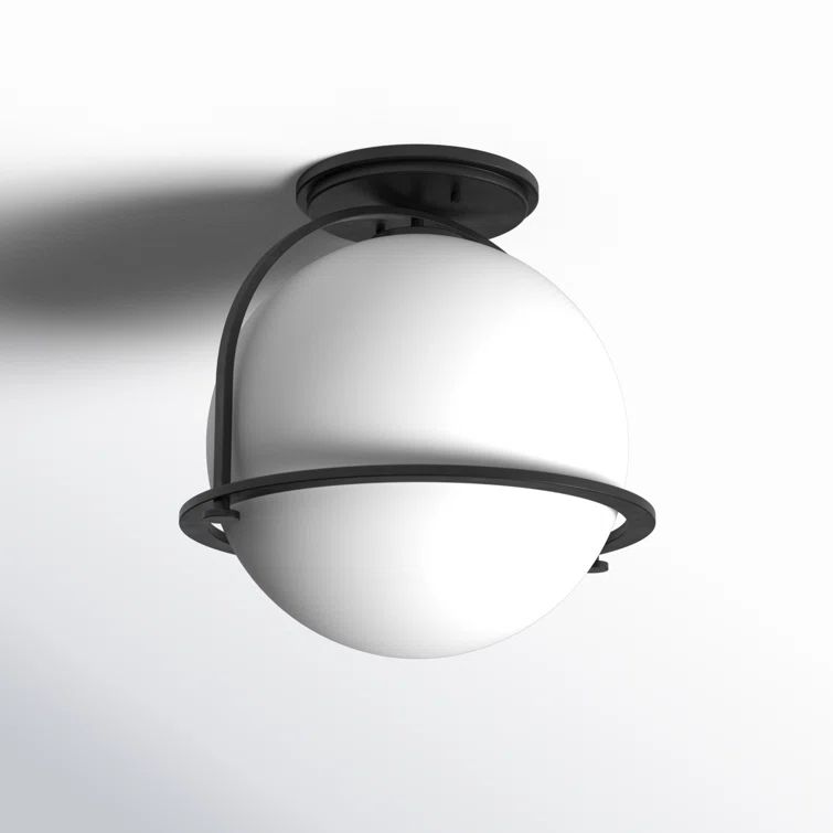 Somerset Chic Bronze & Glass Globe Ceiling Light