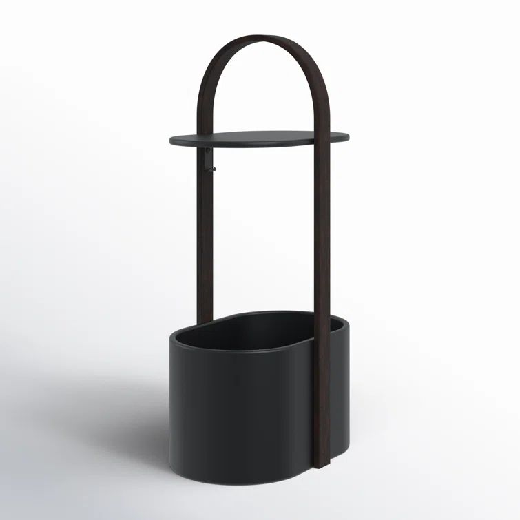 Bellwood Modern Round Wood & Metal Storage Side Table