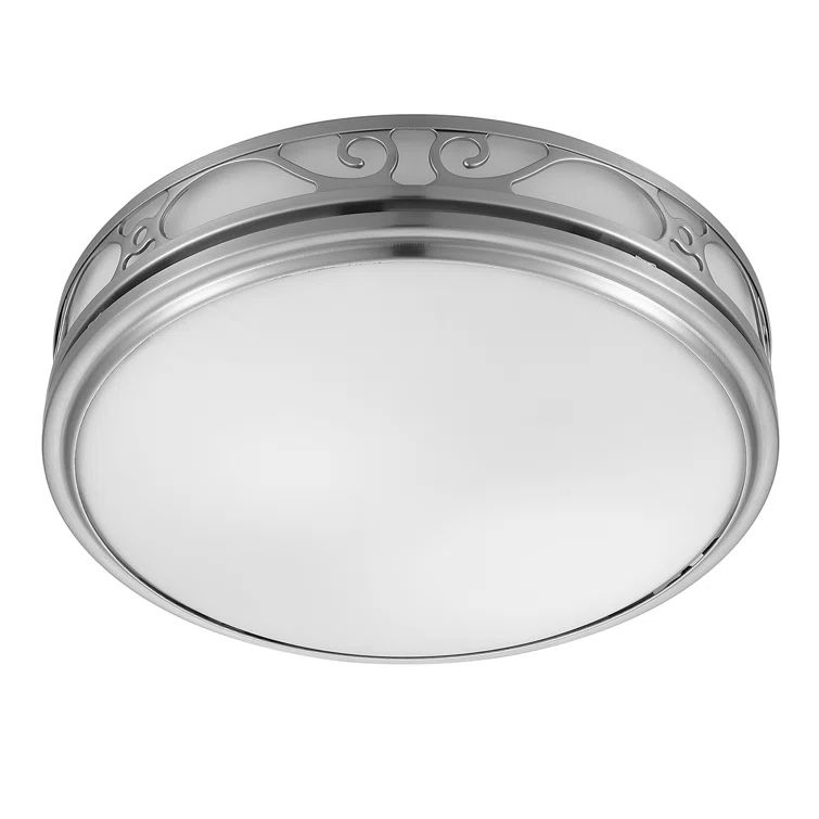 Brushed Nickel Round LED Ceiling Exhaust Fan with Light