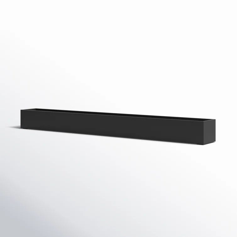 Geo Black Plastic-Stone Composite Trough Planter, 32''