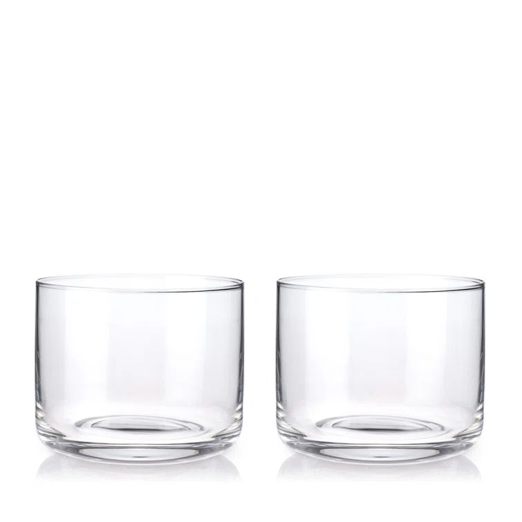 Viski 8oz Clear Lead-Free Crystal Negroni Tumblers Set