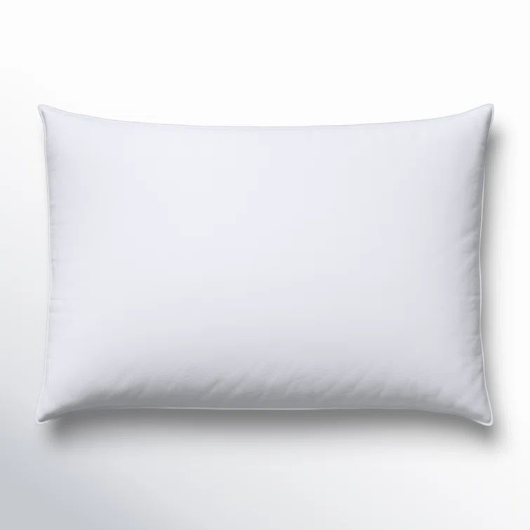 Standard White Goose Feather Down Pillow with Cotton Cover