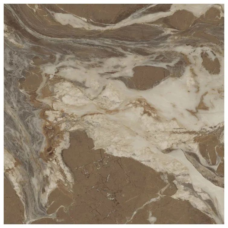 Espresso Brown Large Format Marble Look Satin Porcelain Tile