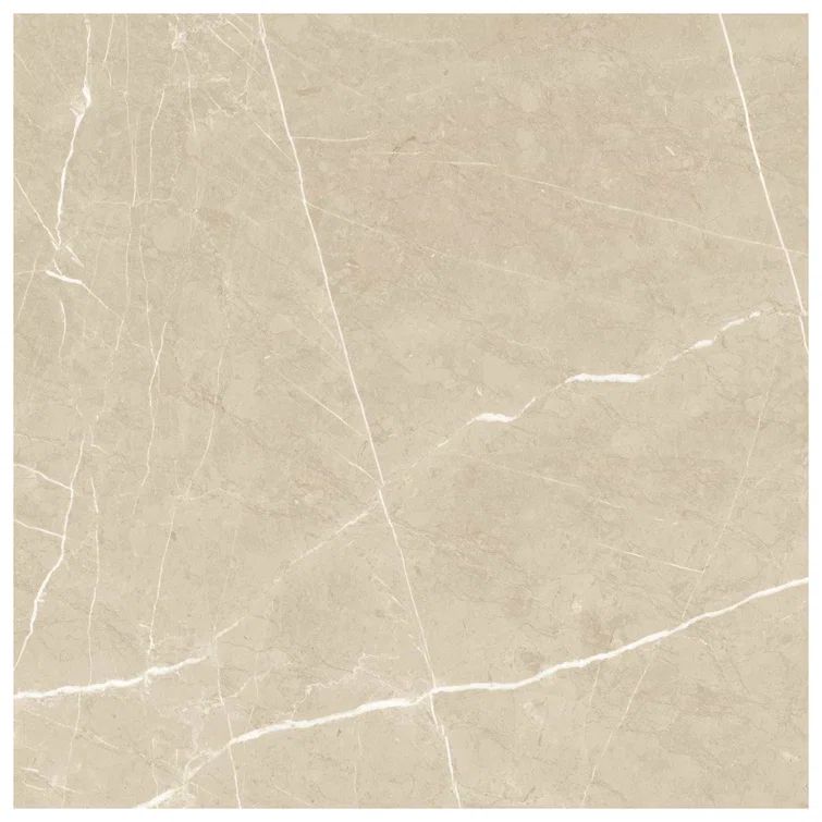 Cream Marble Look Satin Porcelain Large Format Tile